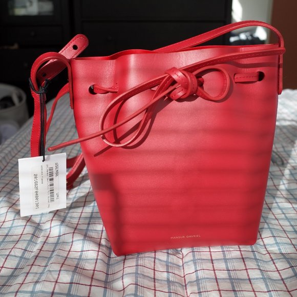 Mansur Gavriel Handbags - Mansur Gavriel Red Mini Mini Bucket Bag with tag